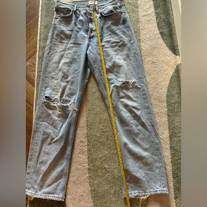 Agolde size 26 high rise ripped jeans 100% cotton